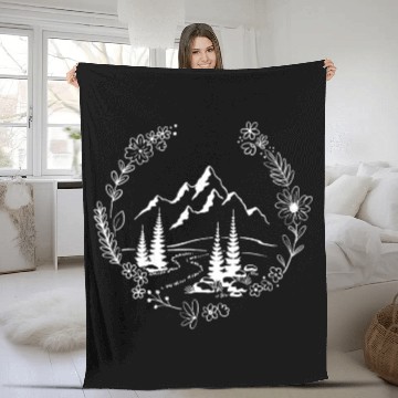 Discover Flower Mountain Landscape Wilderness Forest Fleece Blankets