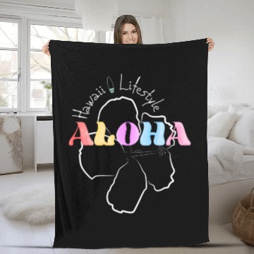 Discover Aloha Flower Surfing and Lifestyle Fleece Blankets