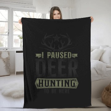 Discover Buck Deer Hunting Hunter Vintage Fleece Blankets