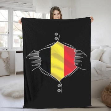 Discover belgium flag proud Fleece Blankets