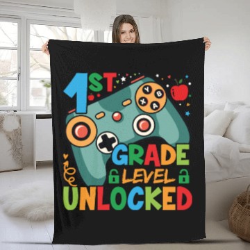 Discover 1st Grade Level Unlocked Video Game Boys 1st Fleece Blankets
