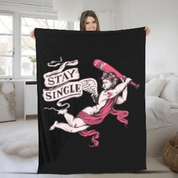 Discover Stay Single Aesthetic Y2k Anti Valentines Cupid Fleece Blankets