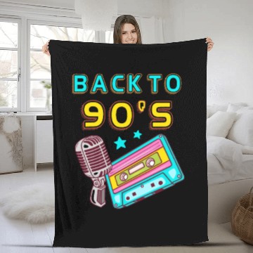 Discover Back To 90's Cassette Mixtape 90s Music Lover Fleece Blankets
