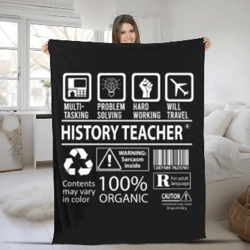 Discover History Teacher Fleece Blankets - Multitasking Job Gift It