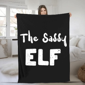 Discover The Sassy Elf - Christmas Elf Fleece Blankets