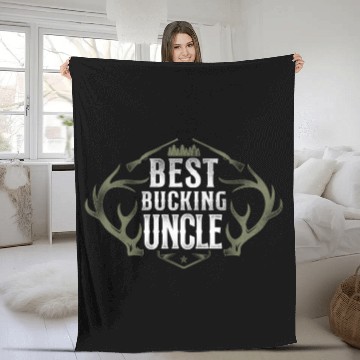 Discover Buck Deer Hunting Hunter Uncle Fleece Blankets