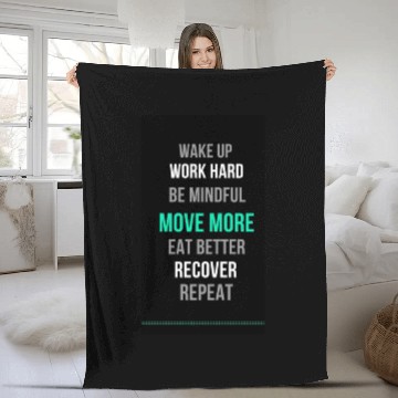 Discover Wake up, work hard Fleece Blankets