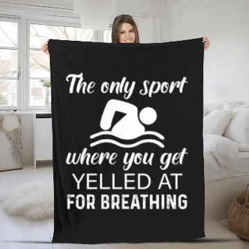 Discover Swimmer Swim Swimming Fleece Blankets