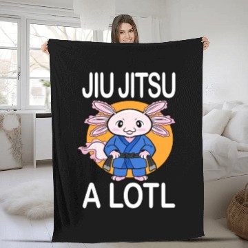 Discover Jiu Jitsu A Lotl Axolotl Jiu Jitsu Fighter Fleece Blankets