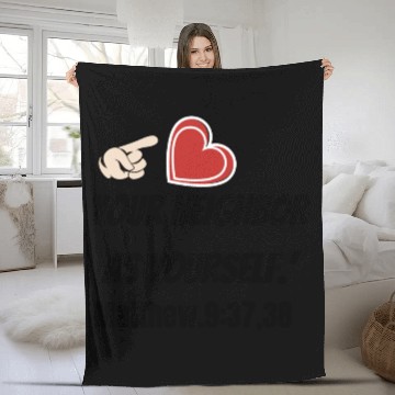 Discover You must love your neighbor as yourself design. Fleece Blankets