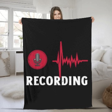 Discover Recording. Cool Microphone Recording Studio Fleece Blankets