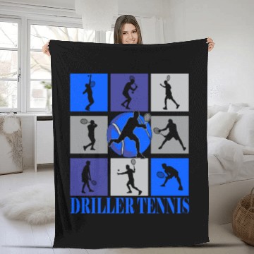 Discover Driller Tennis Male Players Fleece Blankets