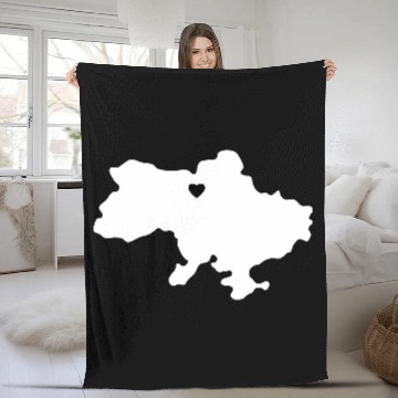 Discover Ukraine Heart Outline Contour Fleece Blankets