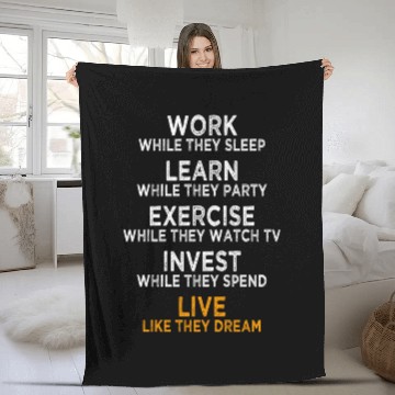 Discover Work While They Sleep Business Motivation Success Fleece Blankets