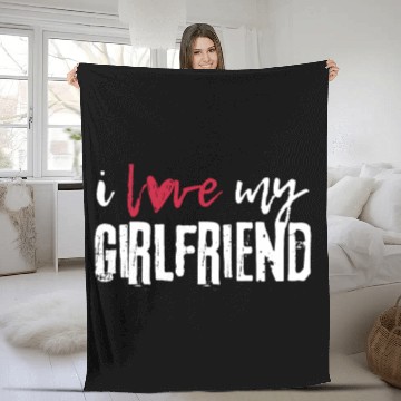 Discover I love my girlfriend I Heart My Girlfriend Fleece Blankets