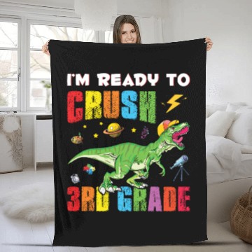 Discover I'm Ready To Crush 2nd Grade Fleece Blankets Funny T rex