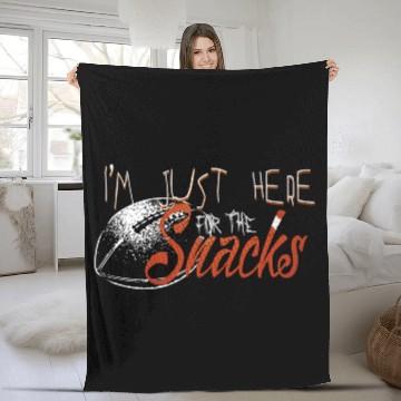 Discover I'm just here for the snacks Fleece Blankets