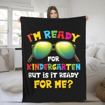 Discover I'm Ready for Kindergarten Funny Sunglass Kids Fleece Blankets