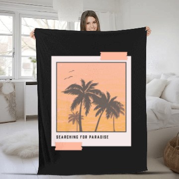 Discover Searching for Paradise - Polaroid Picture Fleece Blankets