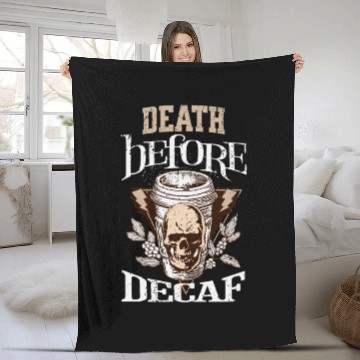 Discover Death Before Decaf Fleece Blankets