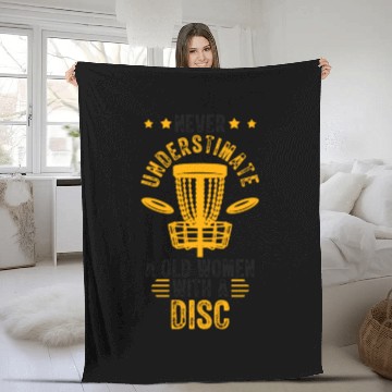 Discover Old Women Disc Golf Vintage Ultimate Frisbee Fleece Blankets