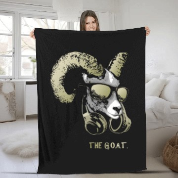Discover The Goat Bling Cool and Funny Music Animal with Fleece Blankets