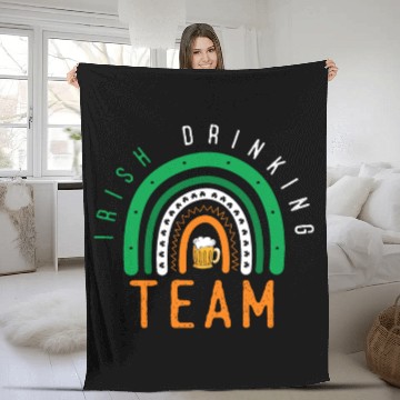 Discover Irish drinking team Fleece Blankets
