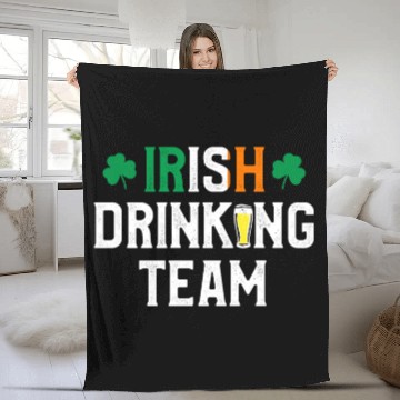 Discover Irish drinking team Fleece Blankets