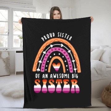 Discover Proud Sister Awesome Big Sister Lesbian Fleece Blankets