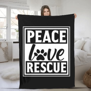 Discover Cat Rescue Funny Cute Cats Lover Kitty Mom Dad Fleece Blankets