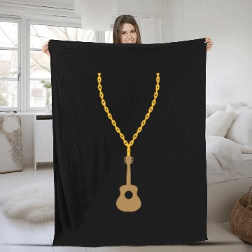 Discover Gold necklace guitarist guitar Fleece Blankets