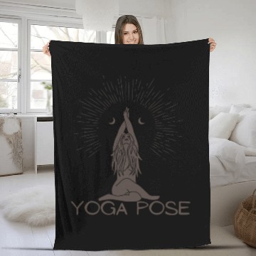 Discover HALF MOON YOGA POSE Fleece Blankets