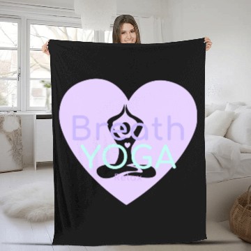 Discover Breath Yoga Relax | Yogi Fleece Blankets with heart Namaste