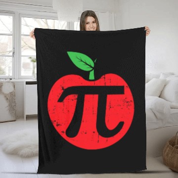 Discover Pi Day Apple Pie Pun 3 14 Cute Math Lover Teacher Fleece Blankets