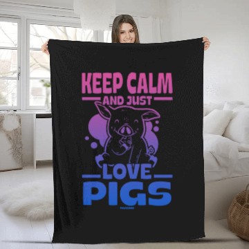 Discover Pig animal piglet farm funny gift Fleece Blankets