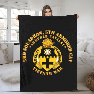 Discover Army 3rd Squadron 5th Armored Cav Vietnam War Fleece Blankets