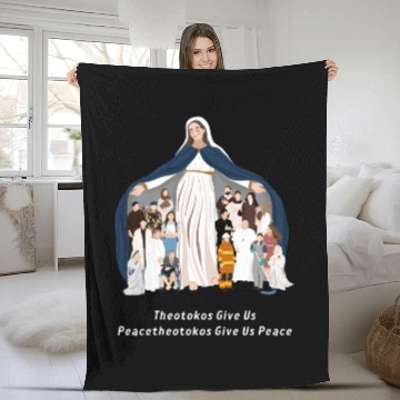 Discover Virgin Mary Rosary Fleece Blankets