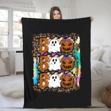 Discover Halloween Boo Ghost Pumpkin Tie Dye Fleece Blankets