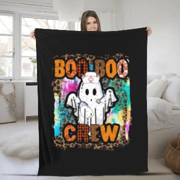Discover Halloween Boo Boo Crew Tie Dye Fleece Blankets