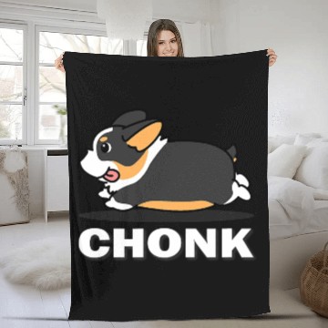 Discover Black Corgi Fleece Blankets