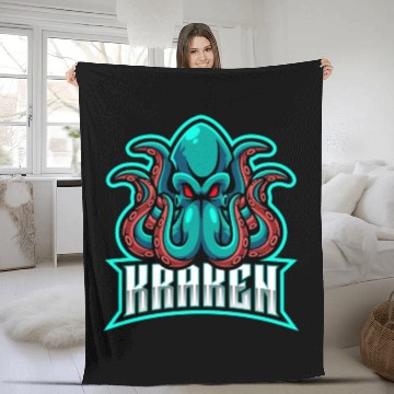 Discover Seattle Kraken Octopus Fleece Blankets