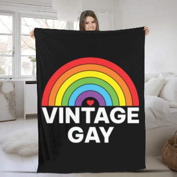 Discover LBGT Flag Gay Pride Human Vintage Rainbow Fleece Blankets