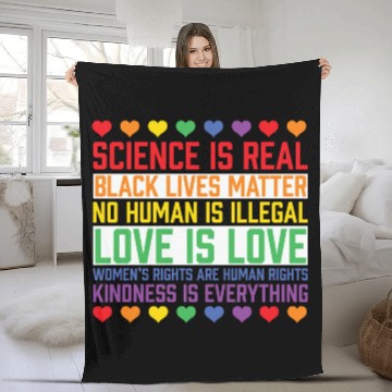 Discover LBGT Flag Gay Pride Human Science is Real Fleece Blankets