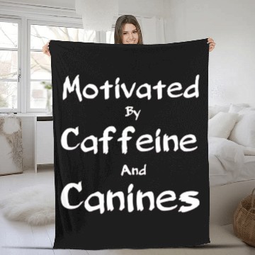 Discover Motivated by caffeine and canines,coffee dog lover Fleece Blankets