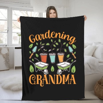Discover Gardening Grandma Garden Granny Gardener Fleece Blankets