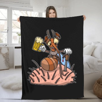 Discover Insect Mosquito Drinking Beer Mosquitoes Fleece Blankets