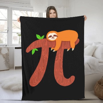 Discover Pi Sloth Math Mathematician Teacher Gift Fleece Blankets