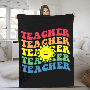 Discover Teacher,Kindergarten Teacher Lovely Retro Teacher Fleece Blankets