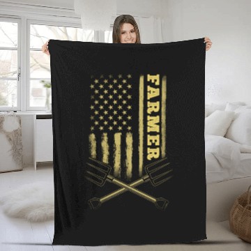Discover American Flag Farmer - Patriotic Farming Farmer Fleece Blankets