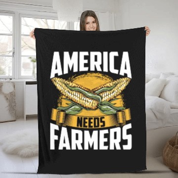 Discover America Needs Farmers Agriculture Farmer Corn Fleece Blankets